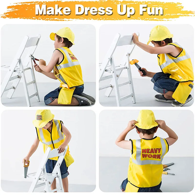 3-6Y 어린이 건설 노동자 의상 유아 작업자 경력 복 - Tools Workshop For Kids 리뷰 및 가격