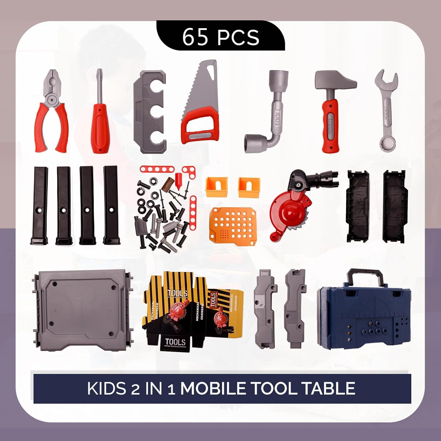 65PCS 어린이 도구 벤치 세트 유아를위한 놀이 건설 - Tools Workshop For Kids 리뷰 및 가격