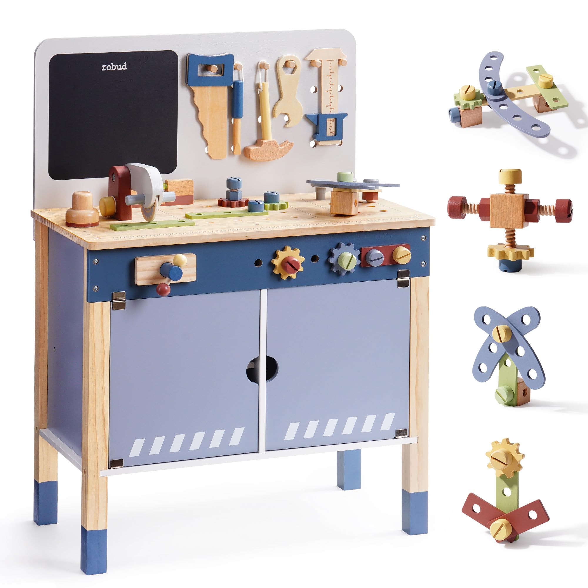 ROBUD 나무 장난감 작업대 역할놀이 창의적 조립 세 - Tools Workshop For Kids 리뷰 및 가격
