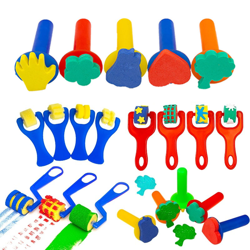 어린이 유아 스폰지 스탬프 브러시 키트 어린이를위한 꽃 - Tools Workshop For Kids 리뷰 및 가격